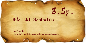 Bátki Szabolcs névjegykártya