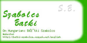 szabolcs batki business card